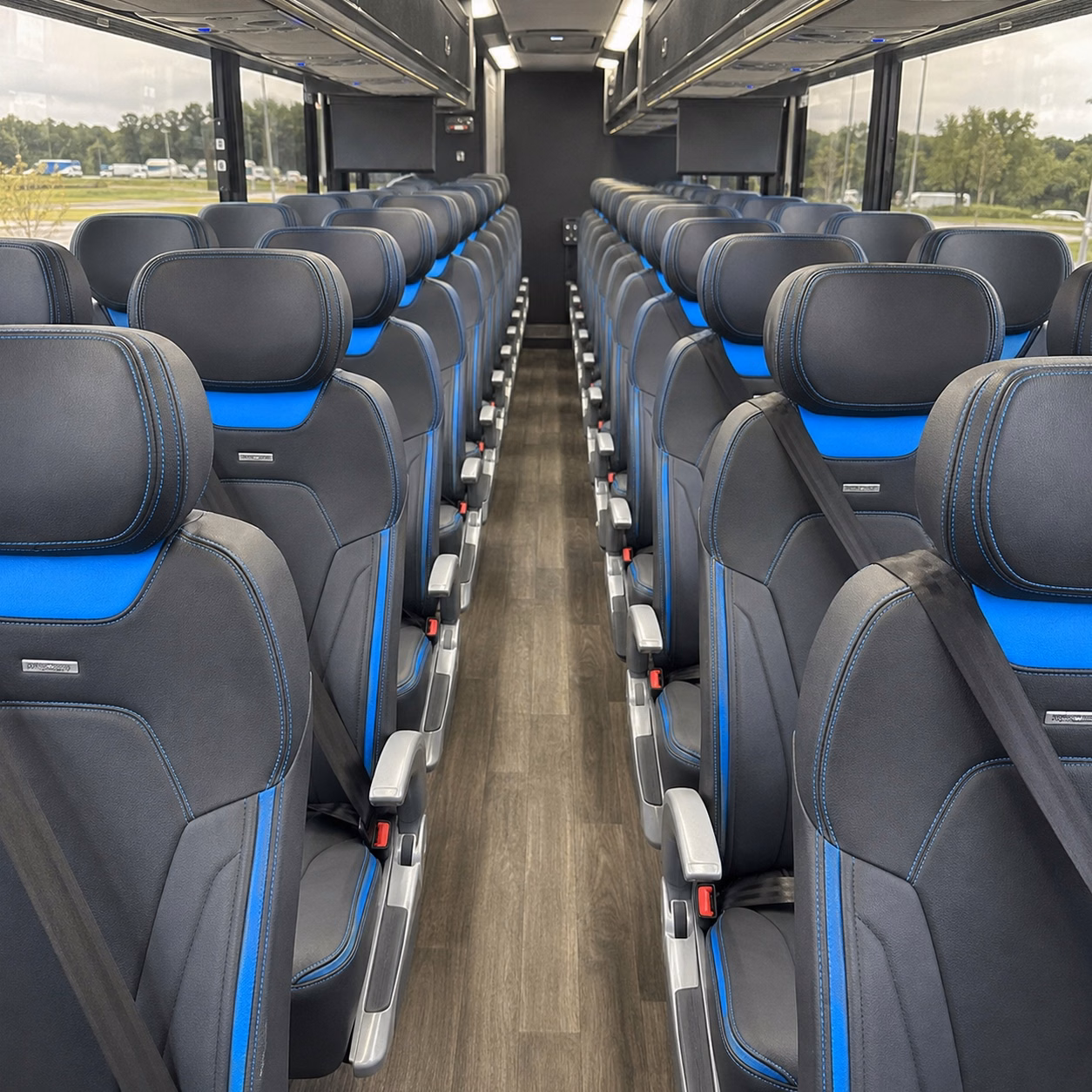 56 passenger charter bus interior